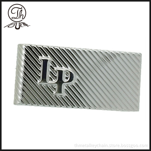 Silver embossed money clip metal